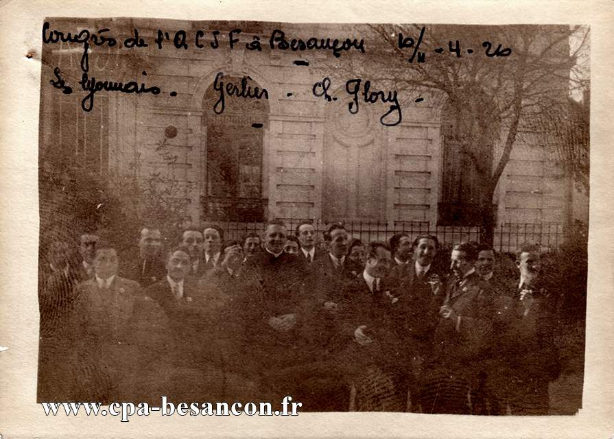 Congrès de l'ACJF à Besançon - 10/11 - 4 - 26 - Les Lyonnais - Hôtel des Bains.